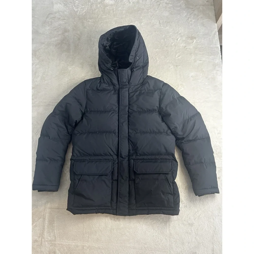 Uniqlo Men's Medium Seamless Down Parka Puffer Jacket Black 311-183406